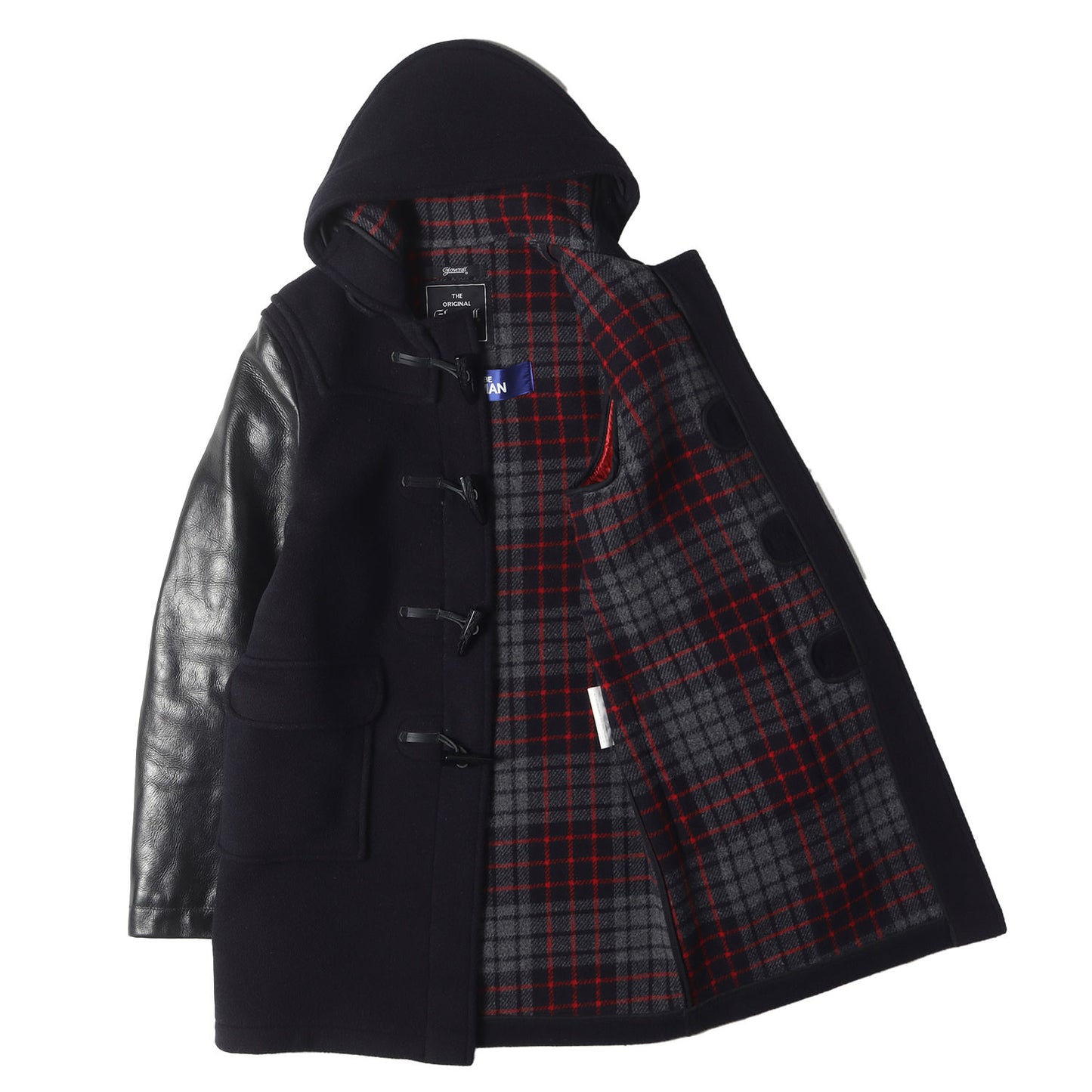 00s × Gloverall レザースリーブ 切替 メルトン ダッフルコート (WB-C004)