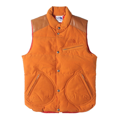 × THE NORTH FACE 60/40クロス シンチバック付き レザーヨーク ダウンベスト (WD-V101)