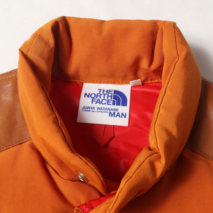 × THE NORTH FACE 60/40クロス シンチバック付き レザーヨーク ダウンベスト (WD-V101)