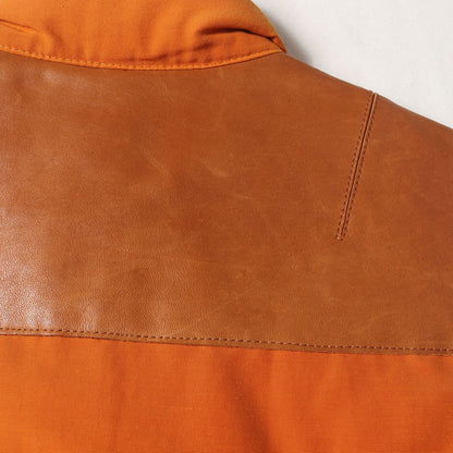 × THE NORTH FACE 60/40クロス シンチバック付き レザーヨーク ダウンベスト (WD-V101)