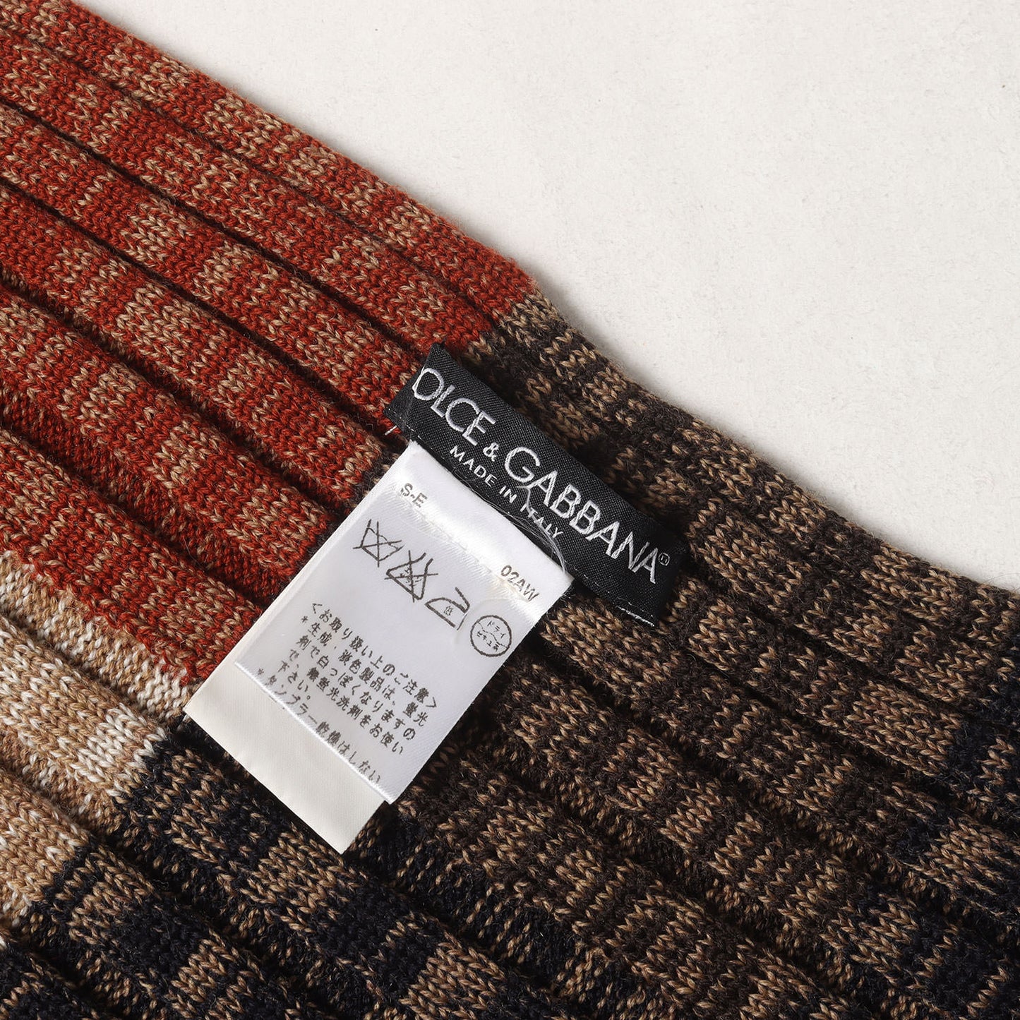 02AW フリンジ チェック メランジニット マフラー (KS17 m5l02) / MADE IN ITALY