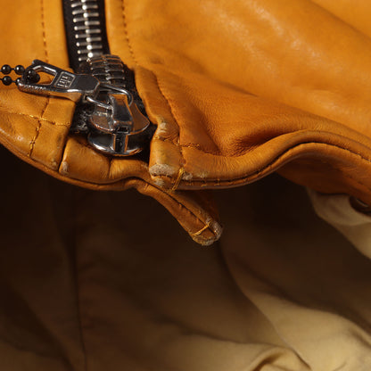 製品染め カーフレザー シングル ライダース ジャケット (FORE GROW 1645-04) / ISAMU KATAYAMA