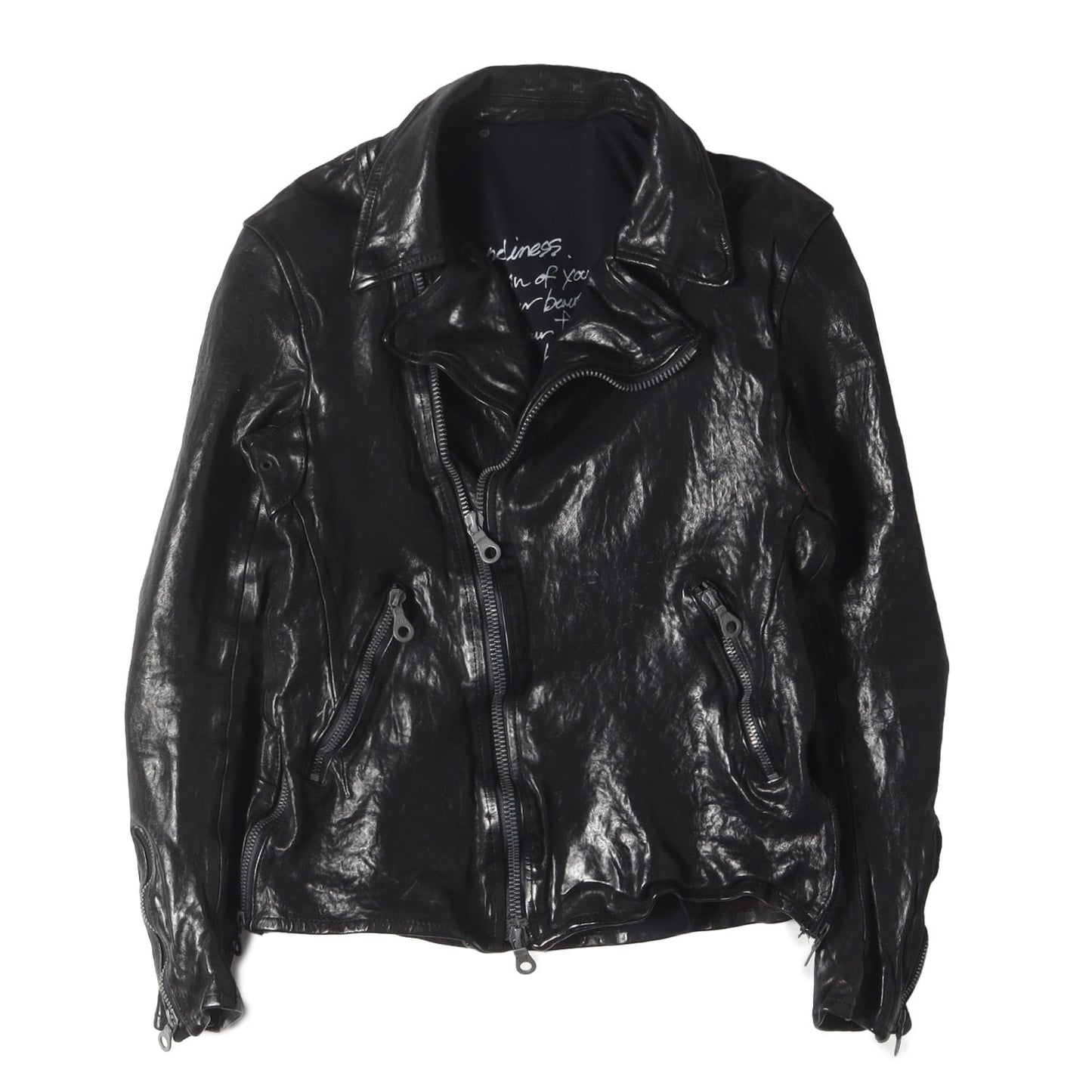 製品染め イタリアン ダブルショルダー ダブルブレスト ライダース ジャケット (1254-02) / ISAMU KATAYAMA