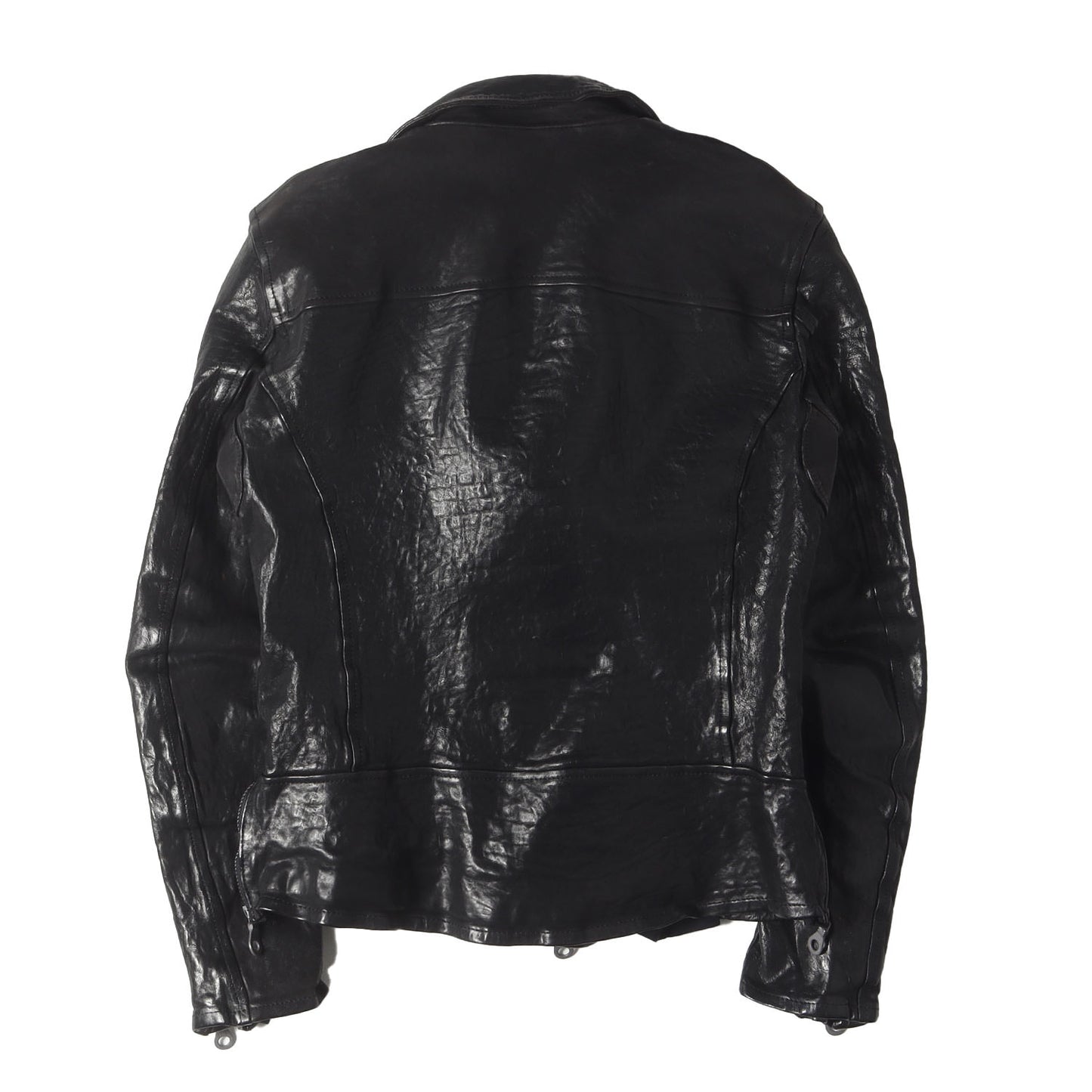 製品染め イタリアン ダブルショルダー ダブルブレスト ライダース ジャケット (1254-02) / ISAMU KATAYAMA