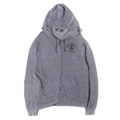 × FLANDERS LINEN ガール ロゴ ネップ混 ニット ジップパーカー (0242ND01)