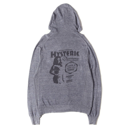 × FLANDERS LINEN ガール ロゴ ネップ混 ニット ジップパーカー (0242ND01)