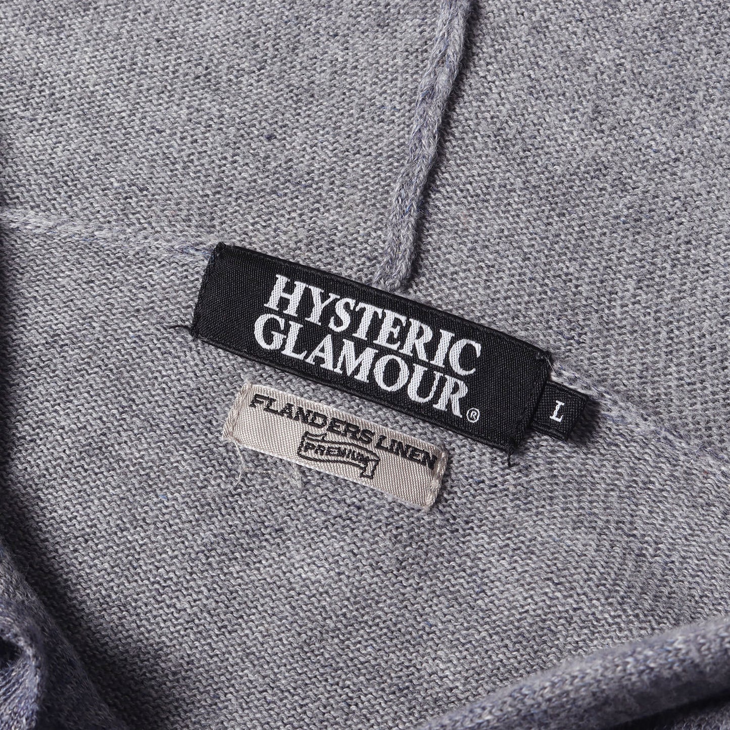 × FLANDERS LINEN ガール ロゴ ネップ混 ニット ジップパーカー (0242ND01)