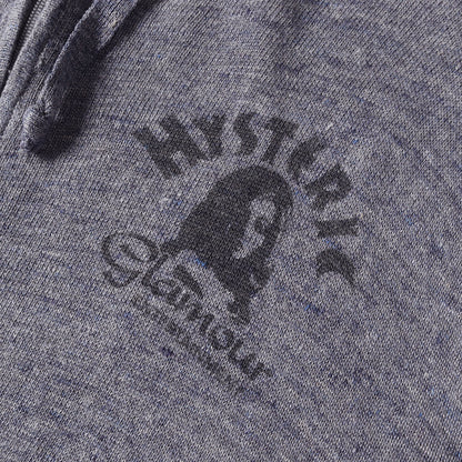 × FLANDERS LINEN ガール ロゴ ネップ混 ニット ジップパーカー (0242ND01)