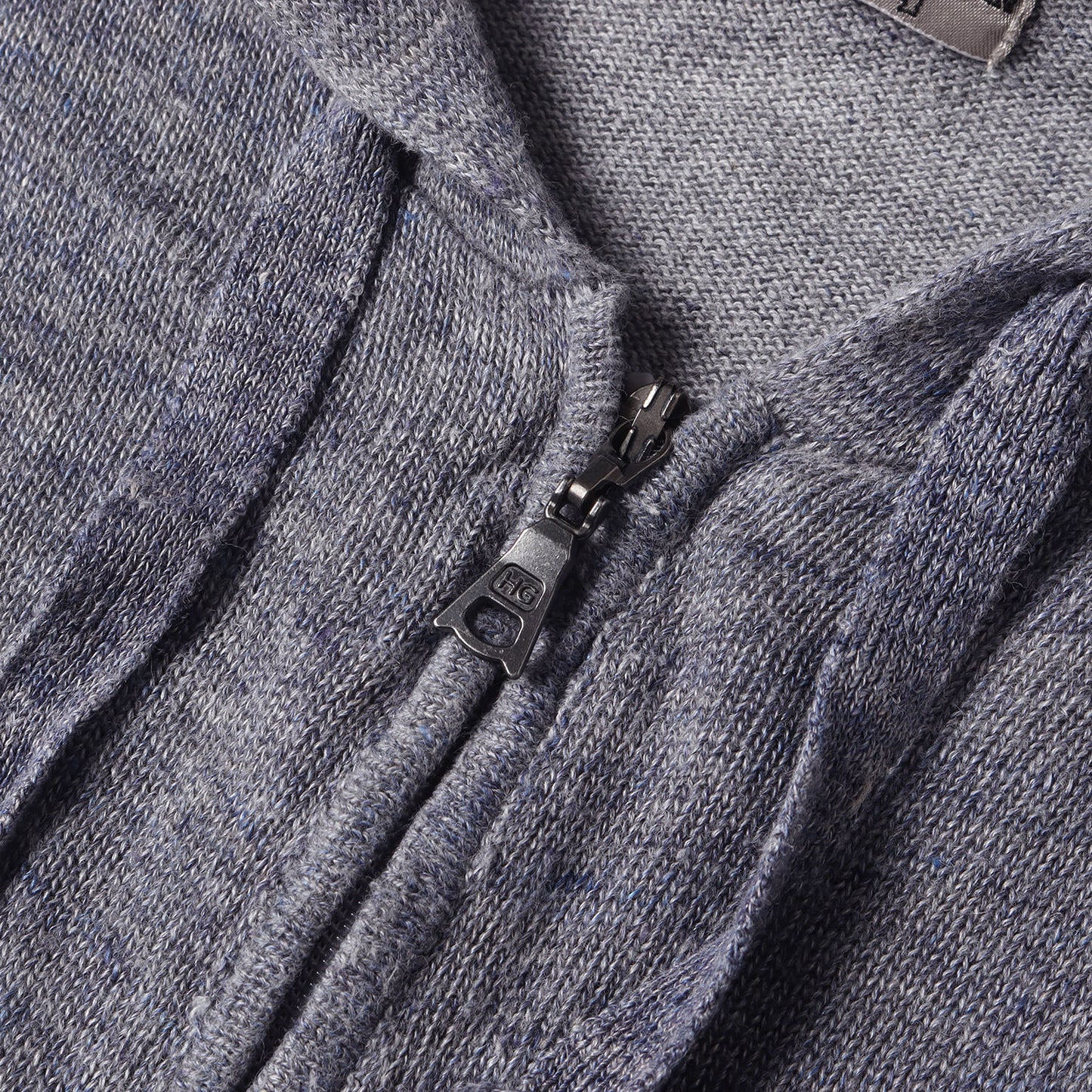 × FLANDERS LINEN ガール ロゴ ネップ混 ニット ジップパーカー (0242ND01)