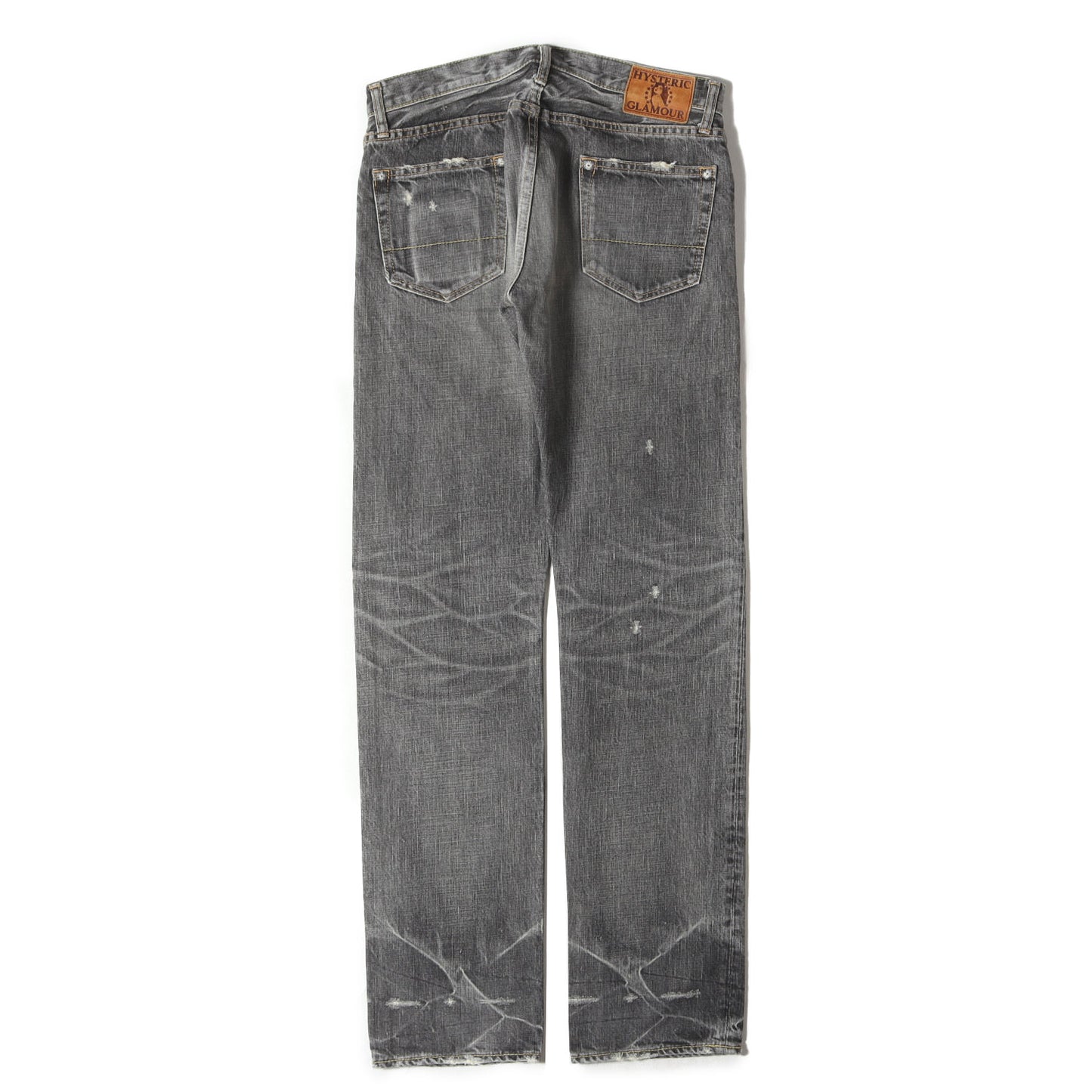 00s ダメージ加工 スリムストレート デニム パンツ