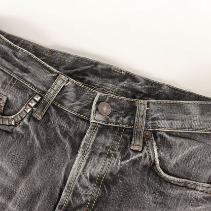 00s ダメージ加工 スリムストレート デニム パンツ