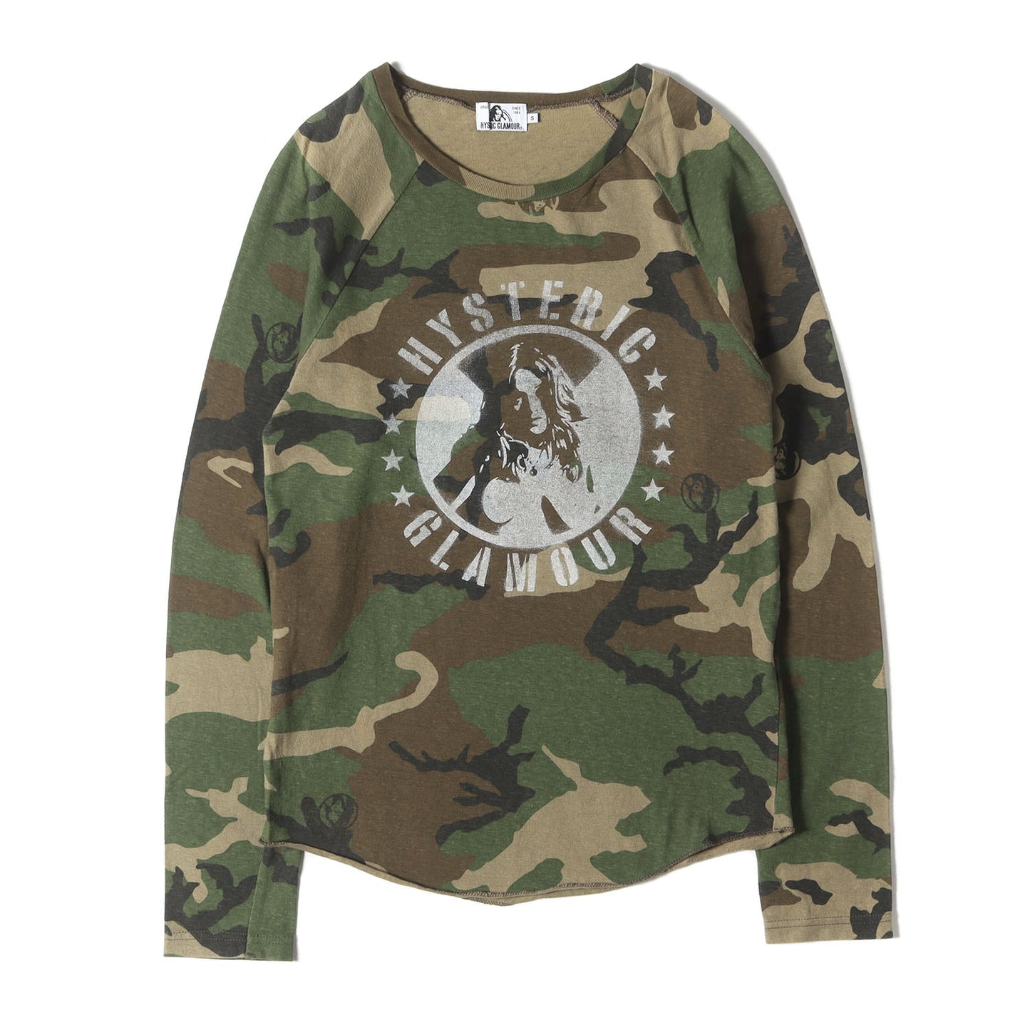 ヒスガールプリント カモ柄 ロングスリーブ カットソー