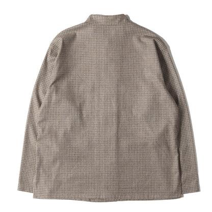 ハウンドゥース柄 ストレッチ ウール シャツ ジャケット