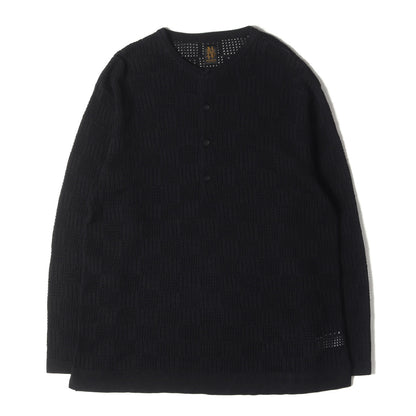 24SS ヘンリーネック クロシェ ニット ポロシャツ