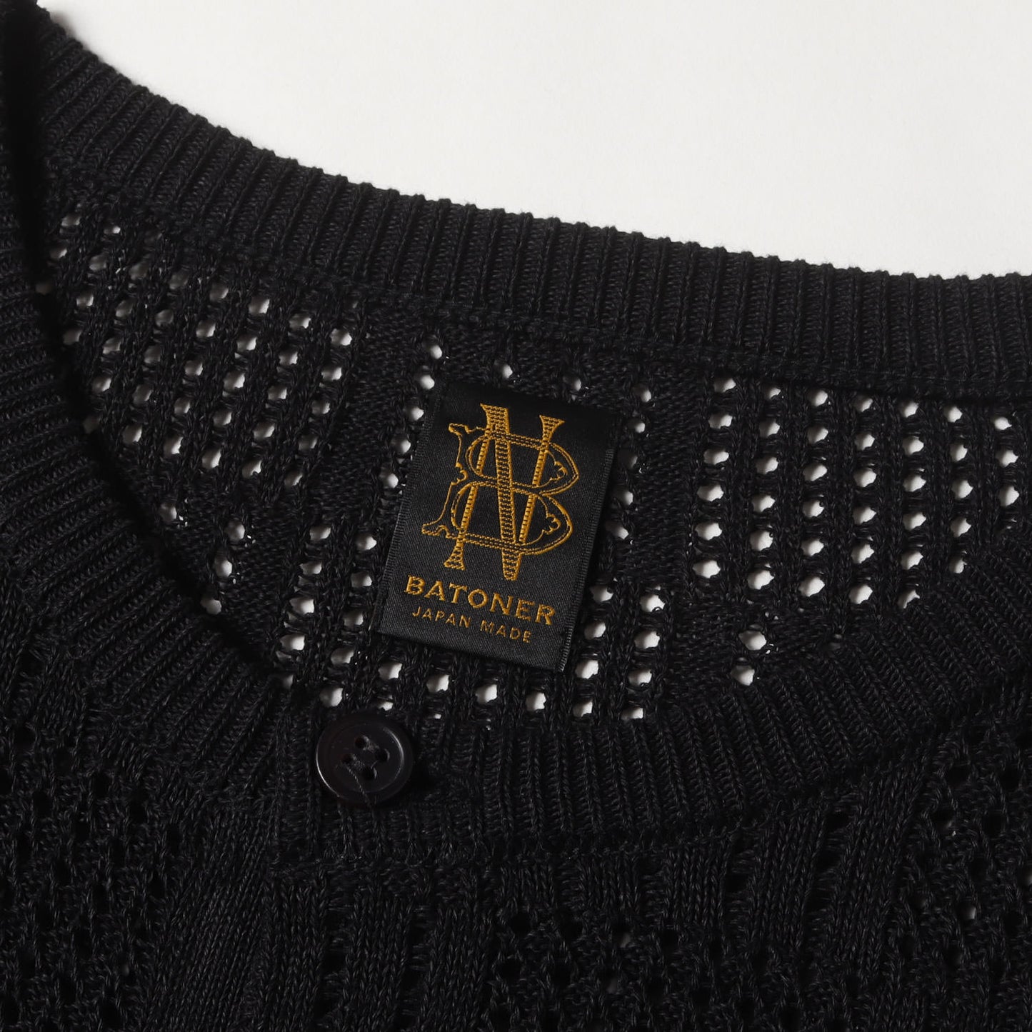 24SS ヘンリーネック クロシェ ニット ポロシャツ