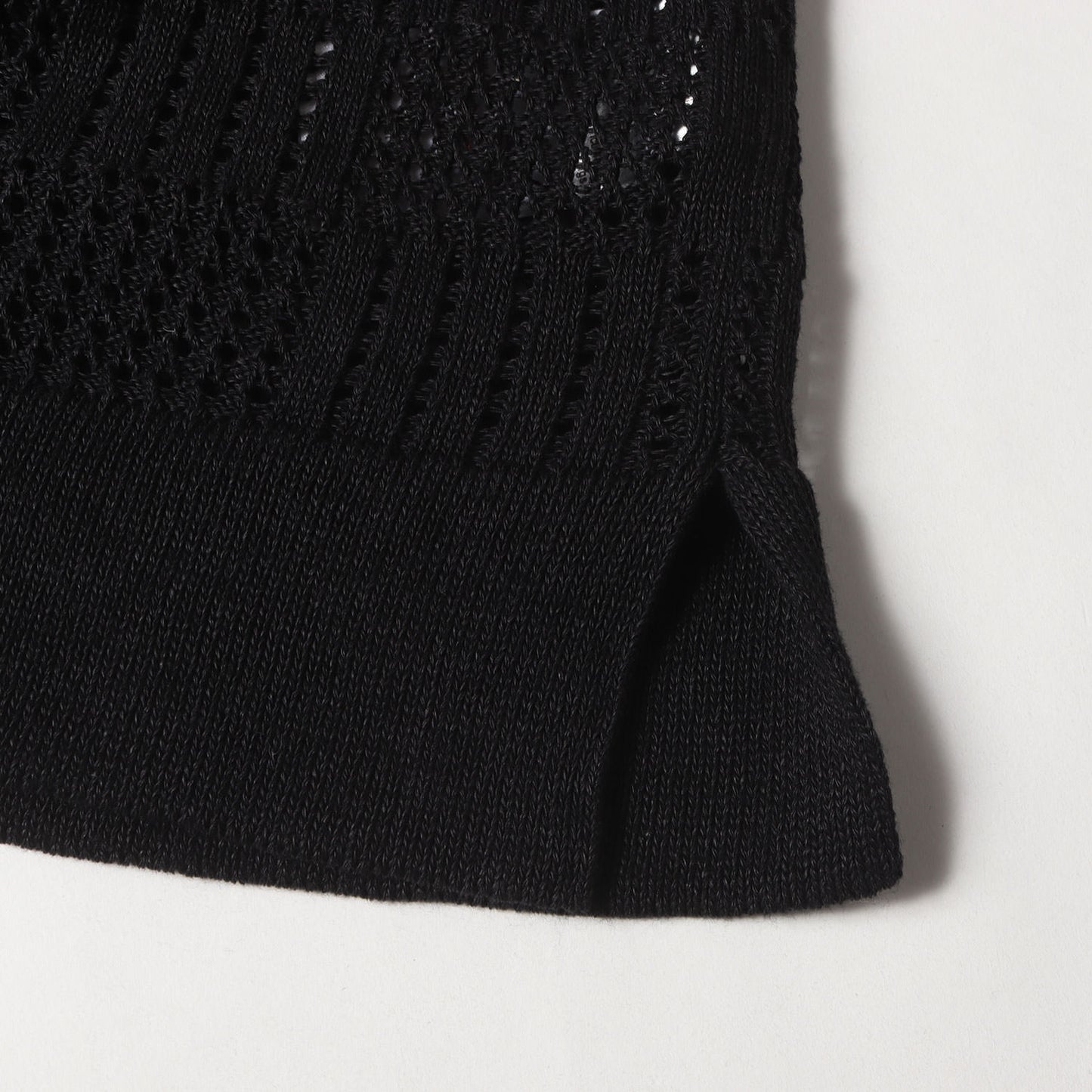 24SS ヘンリーネック クロシェ ニット ポロシャツ
