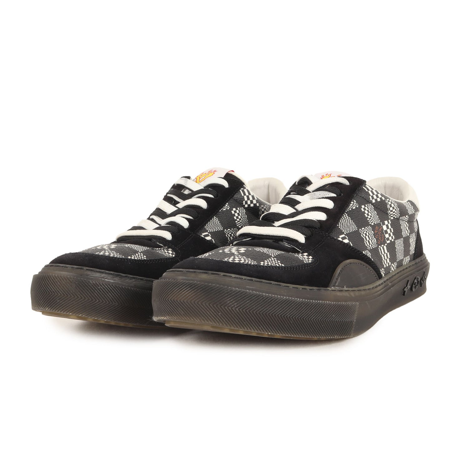 21SS Virgil Abloh ディストーテッド ダミエ パターン LVオリ・ライン スニーカー