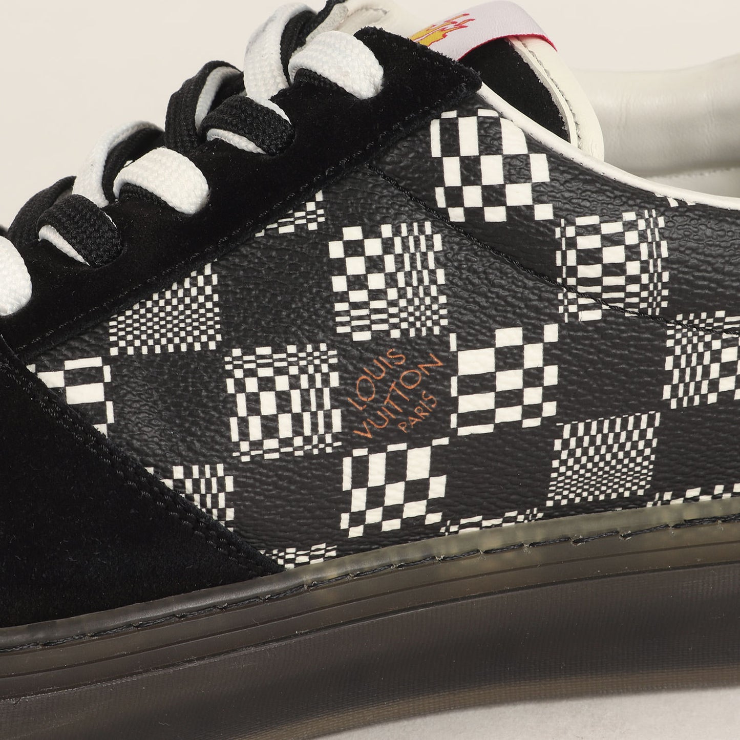 21SS Virgil Abloh ディストーテッド ダミエ パターン LVオリ・ライン スニーカー