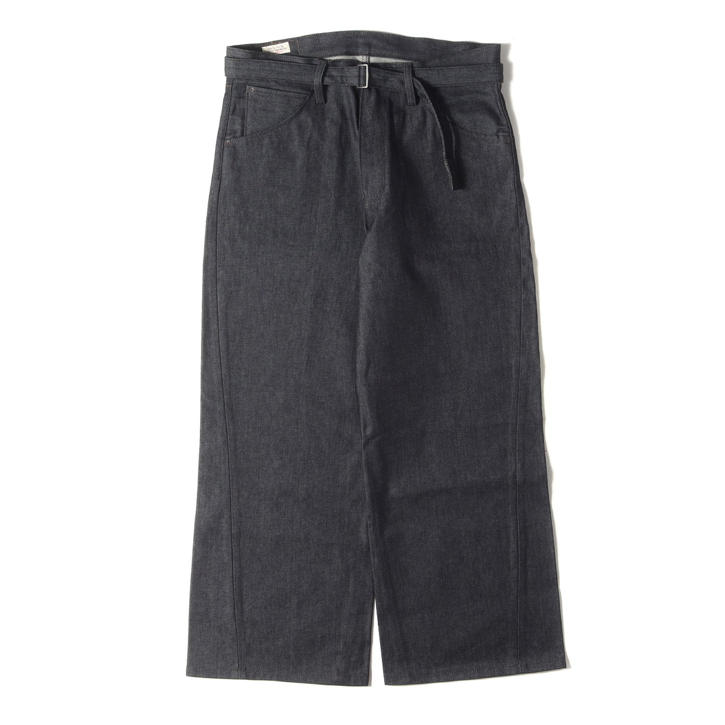 25AW × EDIFICE ベルト付き ツイスト バギー リジッド デニム パンツ (TWISTED BELTED DENIM PANT 005YS)