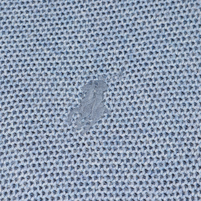 ワンポイント ポニー 刺繍 ハーフジップ ピマコットン ニット セーター