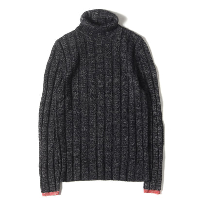 メランジ タートルネック ウールブレンド ニット セーター