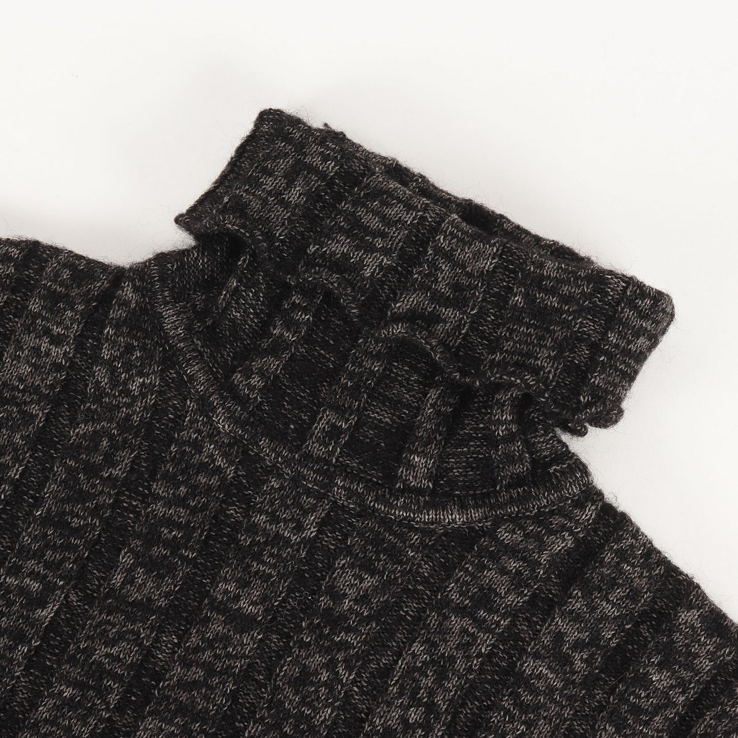 メランジ タートルネック ウールブレンド ニット セーター