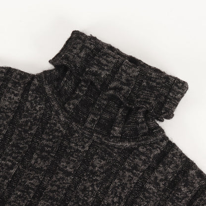 メランジ タートルネック ウールブレンド ニット セーター