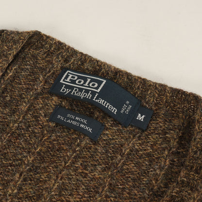 アーガイル柄 Vネック ウールニット ベスト (KR-RL-YW3533)