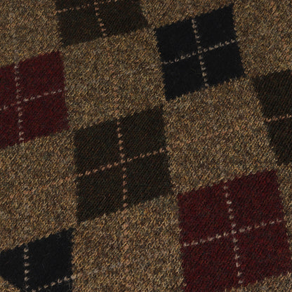 アーガイル柄 Vネック ウールニット ベスト (KR-RL-YW3533)