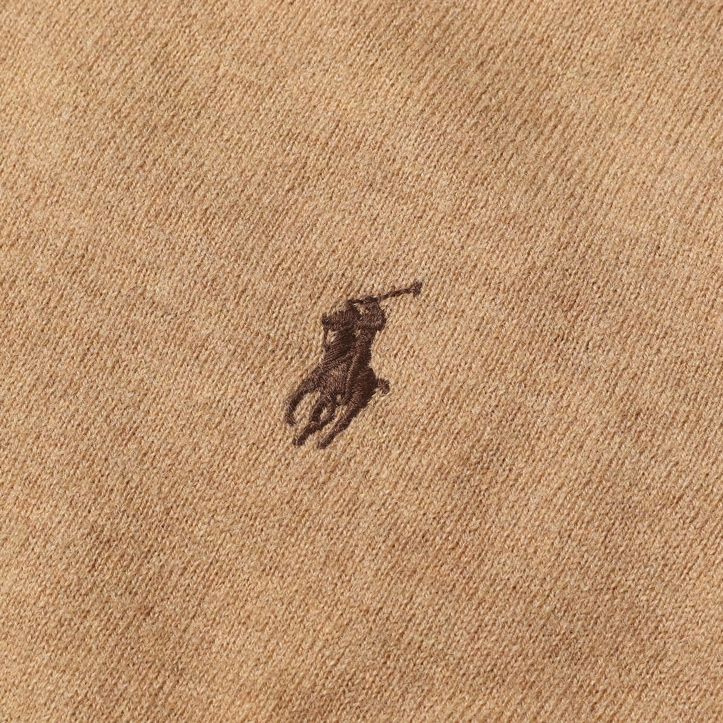 ワンポイント ポニー 刺繍 Vネック ウール ニット セーター (KR-RL-YW0310)