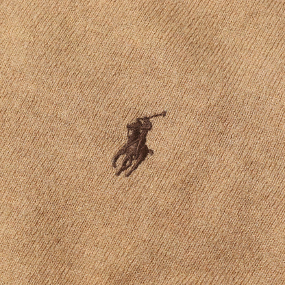 ワンポイント ポニー 刺繍 Vネック ウール ニット セーター (KR-RL-YW0310)