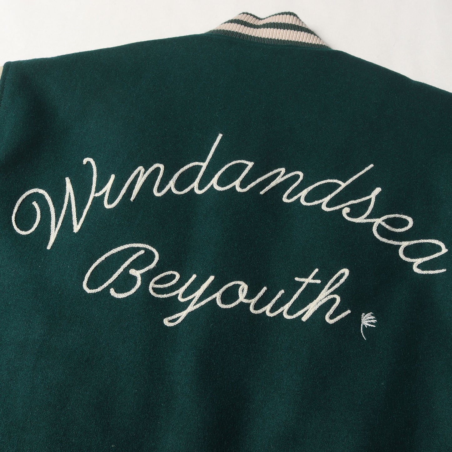 3周年記念 レザースリーブ スタジャン (WIND AND BEYOUTH Varsity Jacket WDS-BYT-RS-02)