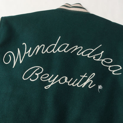 3周年記念 レザースリーブ スタジャン (WIND AND BEYOUTH Varsity Jacket WDS-BYT-RS-02)