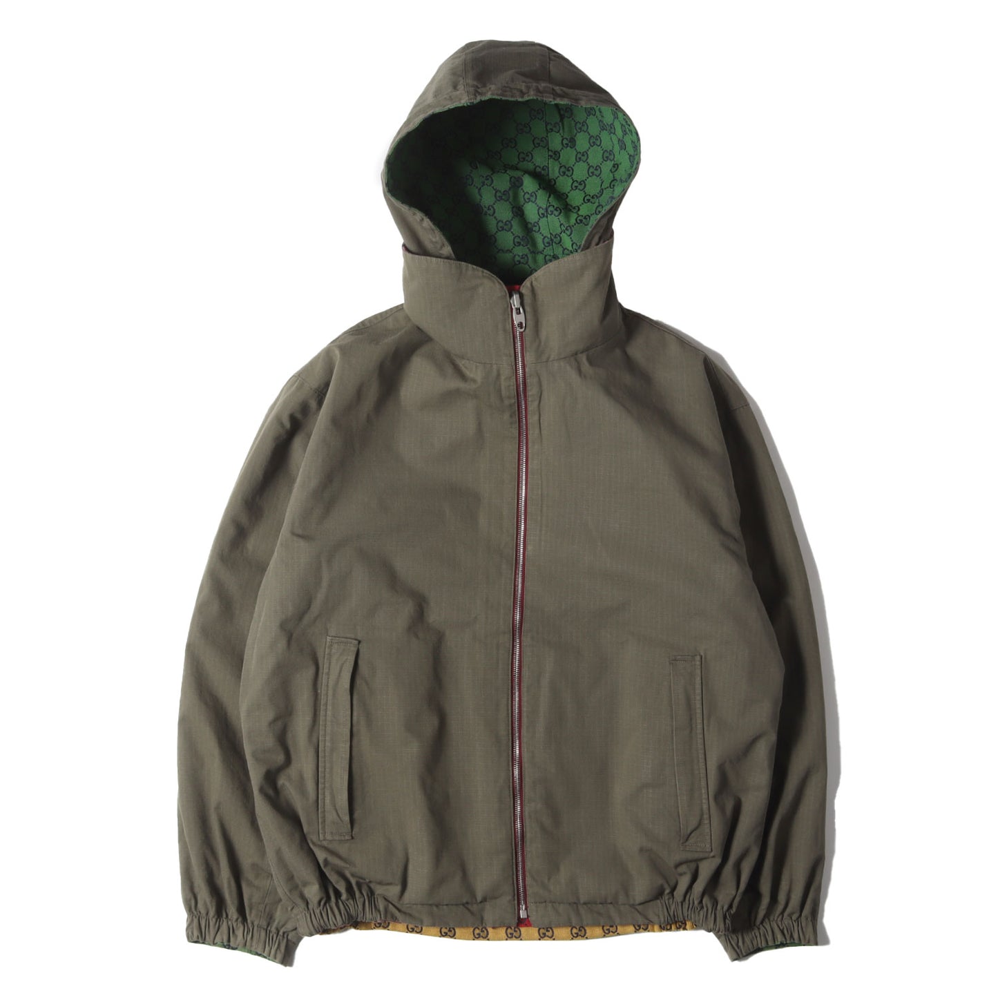 21SS マルチカラー GGジャガード キャンバス & リップストップ リバーシブル ジップ ブルゾン