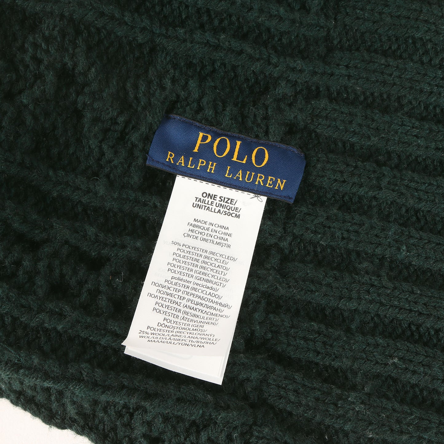 ポロベアー 刺繍 ケーブル ニット キャップ