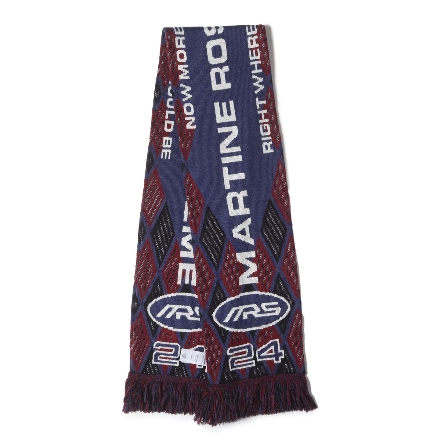 24AW × MARTIN ROSE フリンジ アーガイル ロゴ ジャガード マフラー (Scarf)