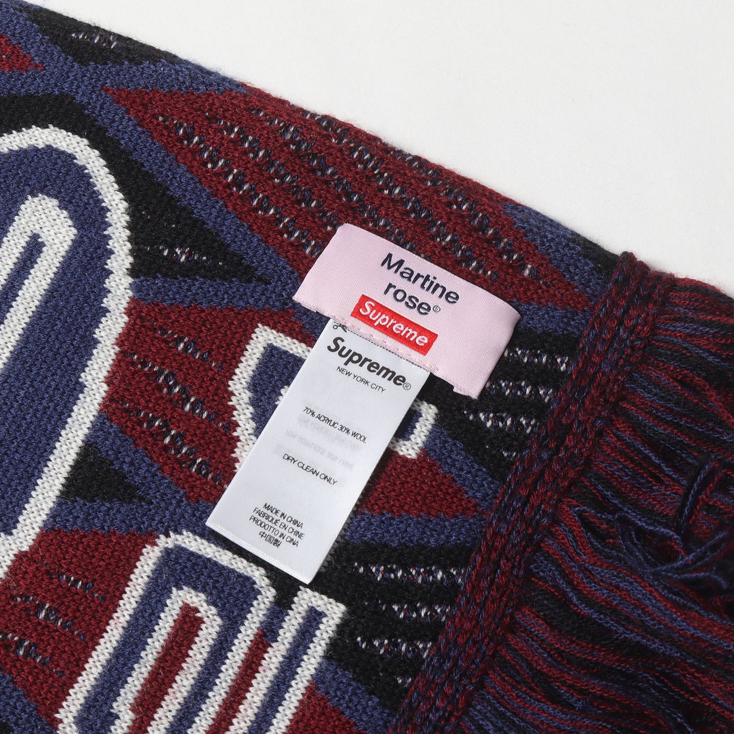 24AW × MARTIN ROSE フリンジ アーガイル ロゴ ジャガード マフラー (Scarf)