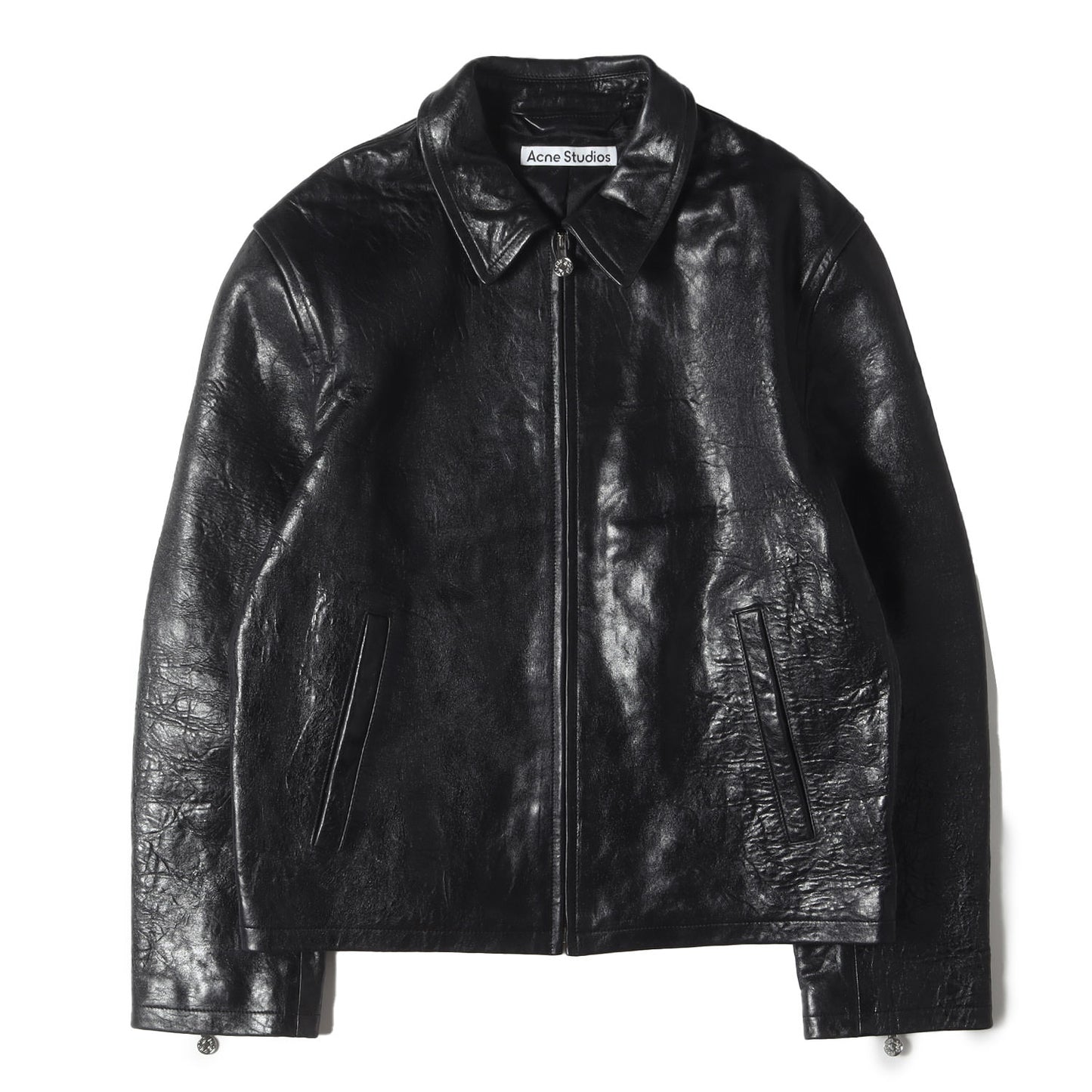 24AW エンボスアームロゴ シングル ナッパ レザージャケット (FN-MN-LEAT000271 B70146)