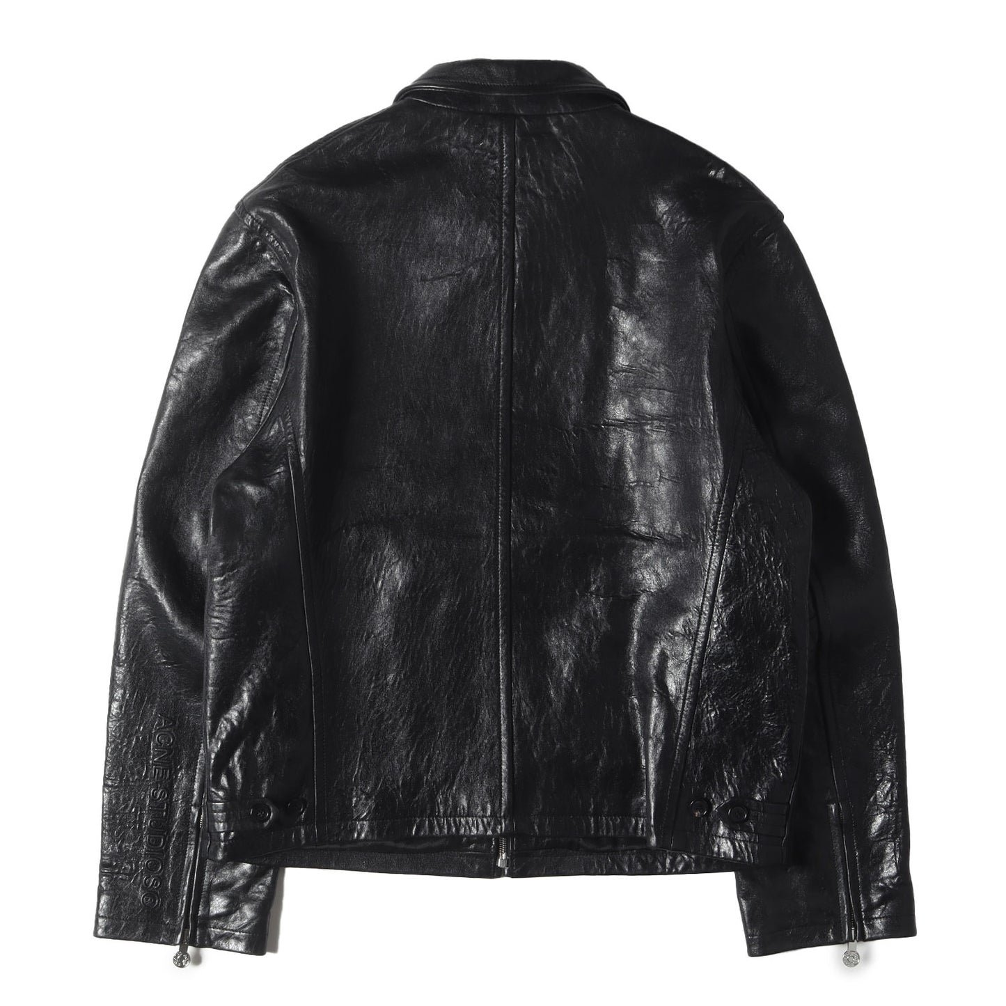 24AW エンボスアームロゴ シングル ナッパ レザージャケット (FN-MN-LEAT000271 B70146)