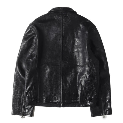 24AW エンボスアームロゴ シングル ナッパ レザージャケット (FN-MN-LEAT000271 B70146)