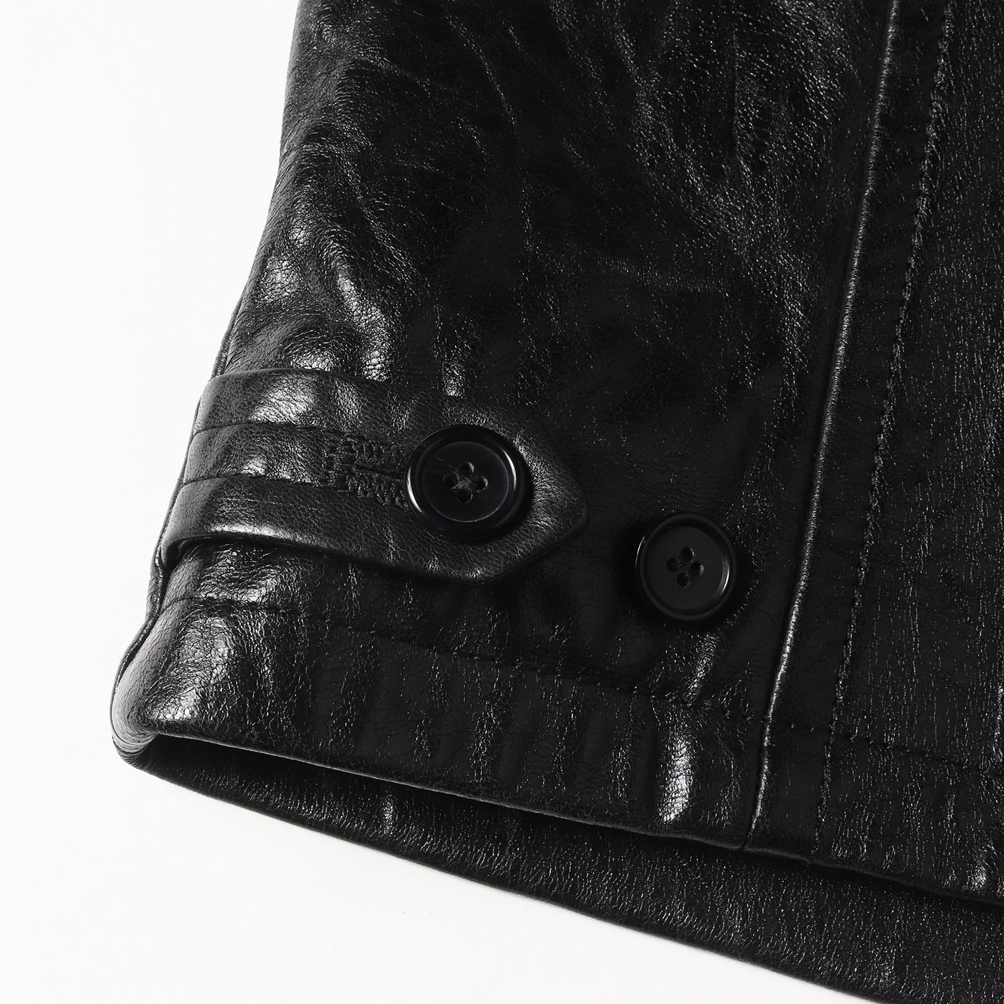 24AW エンボスアームロゴ シングル ナッパ レザージャケット (FN-MN-LEAT000271 B70146)