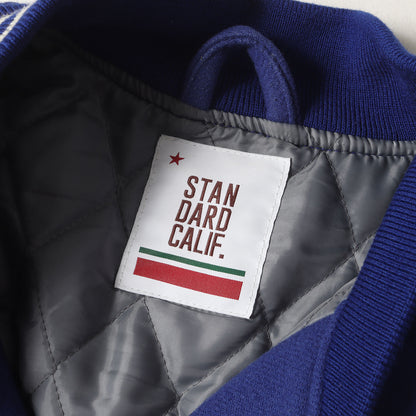 ロゴ チェーン刺繍 ワッペン カウレザースリーブ メルトン スタジャン (SD VARSITY JACKET)