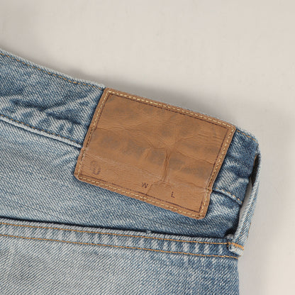 リペア加工 ストレート デニムパンツ