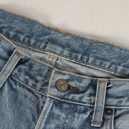 リペア加工 ストレート デニムパンツ