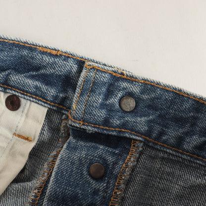 リペア加工 ストレート デニムパンツ