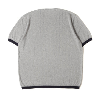 トリム ハイゲージ コットン ニット Tシャツ