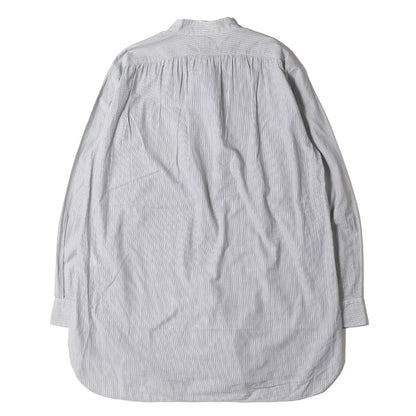 バンドカラー ストライプ ロング シャツ (Band Collar Shirt)