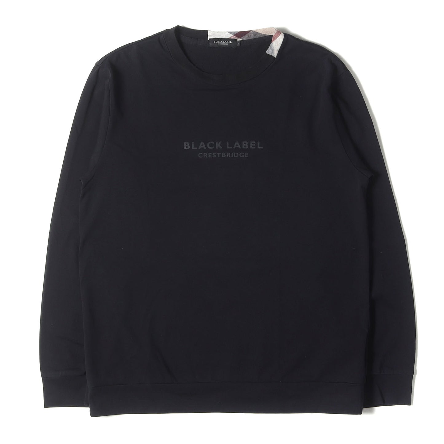 フロントロゴ ネックチェック 切替 ロングスリーブ Tシャツ