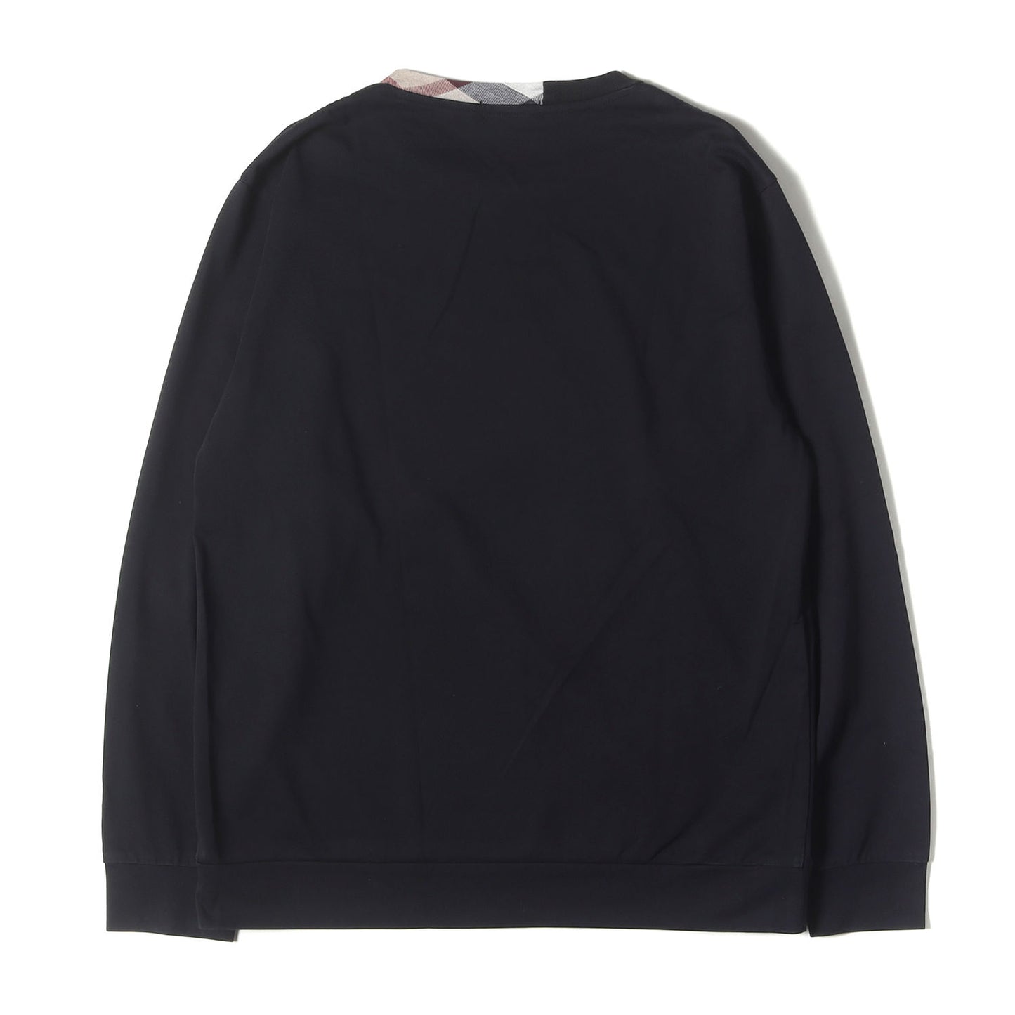 フロントロゴ ネックチェック 切替 ロングスリーブ Tシャツ