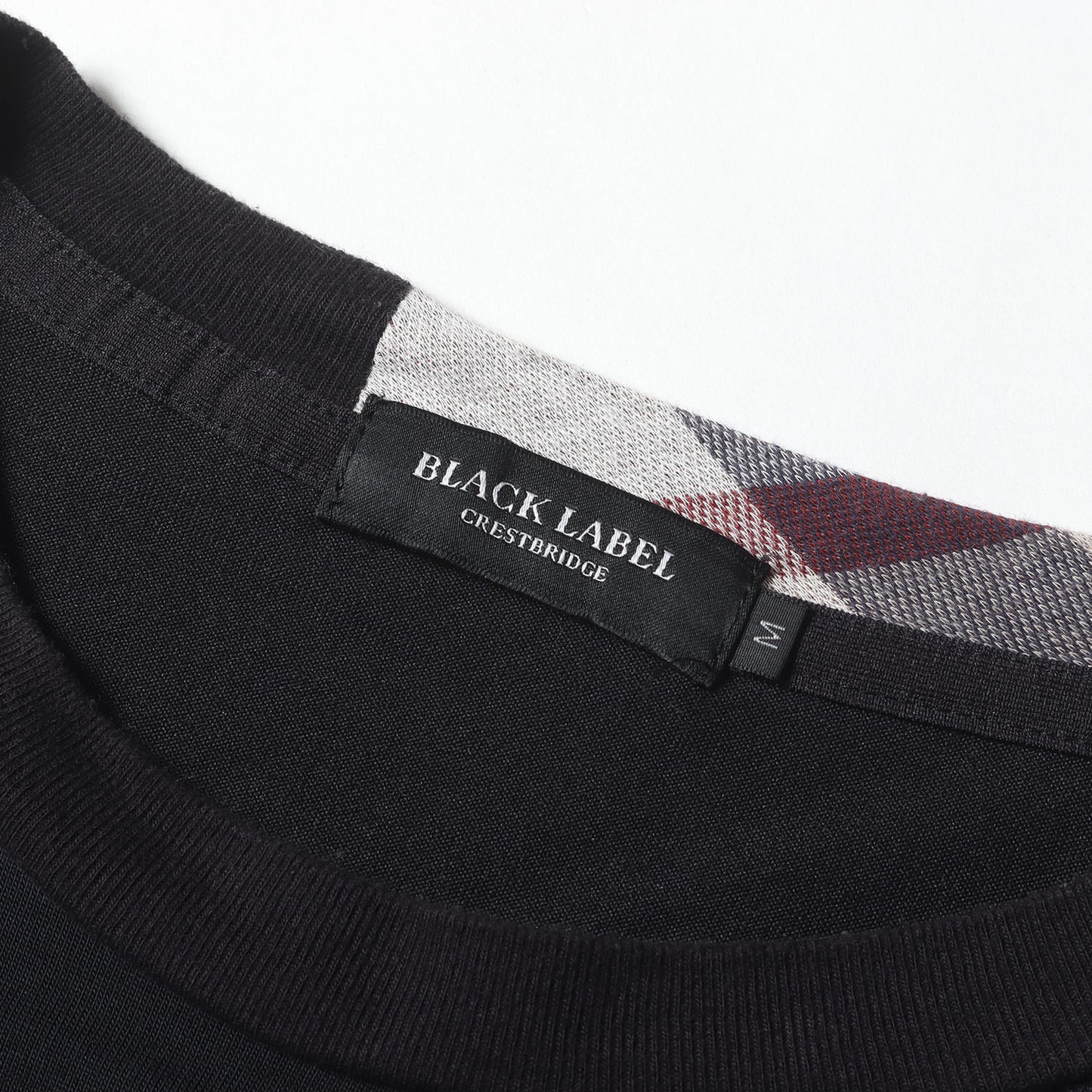 フロントロゴ ネックチェック 切替 ロングスリーブ Tシャツ